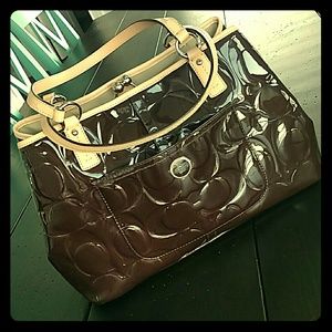 **SOLD**  NWT chocolate and tan Coach purse!